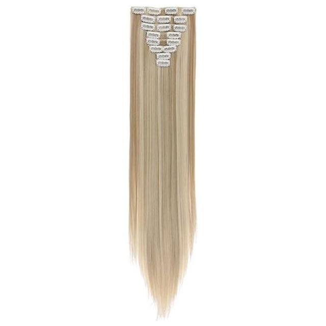 Fiudx Extensión de Cabello Invisible, Pieza de Fibra Recta de 24 Pulgadas Sin Costuras, Longitud y Volumen Instantáneos, Fácil de Poner y Quitar, Ajuste Cómodo, Aspecto Natural, Adecuada para Todos L