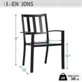 thumbnail image 4 of MAISON ARTS  Patio Dining Set 7 Piece Metal Rectangle Table and 6 Metal Chairs Modern Chairs, 4 of 5