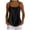 Black-03, variant on Women's Waffle Knit Cami Tank Top, Button Henley Spaghetti Strap Sleeveless Blouse for Casual Summer
