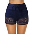 thumbnail image 2 of BSDJILFG Women's Swim Shorts High Waisted Lace Bottoms Bathing Suit Elastic Drawstring Swimsuit Bottoms Swimwear Bikini Board Shorts, 2 of 9