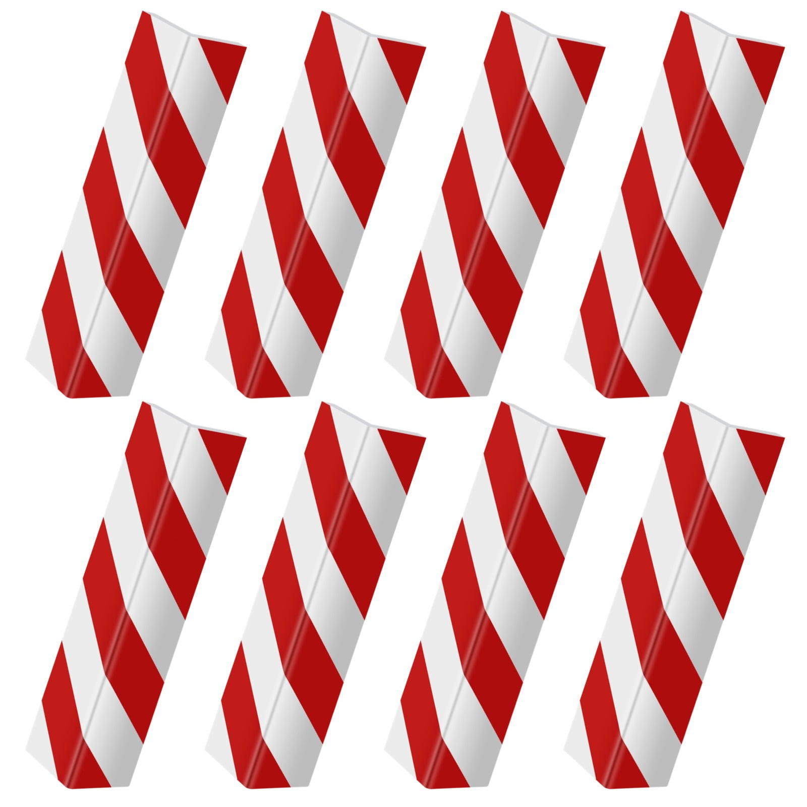 Garage Wall Protectors 8 Pcs, Wall Corner Guards, Strong Self-Adhesive Reflective Door Bumper Guards, Red & White, 15.7" x 5.9" x 0.8"