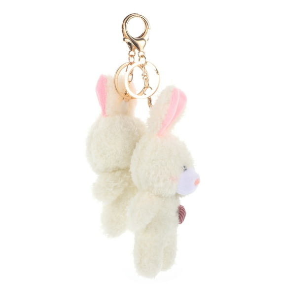 HONMEET Cute Animal Keychains Pink Plush 2Pcs 7.1X2.2X2In