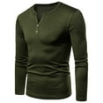 thumbnail image 2 of Men's Long Sleeve V Neck T Shirts Casual Stylish Fitted Tops Army Green Size XL, 2 of 4