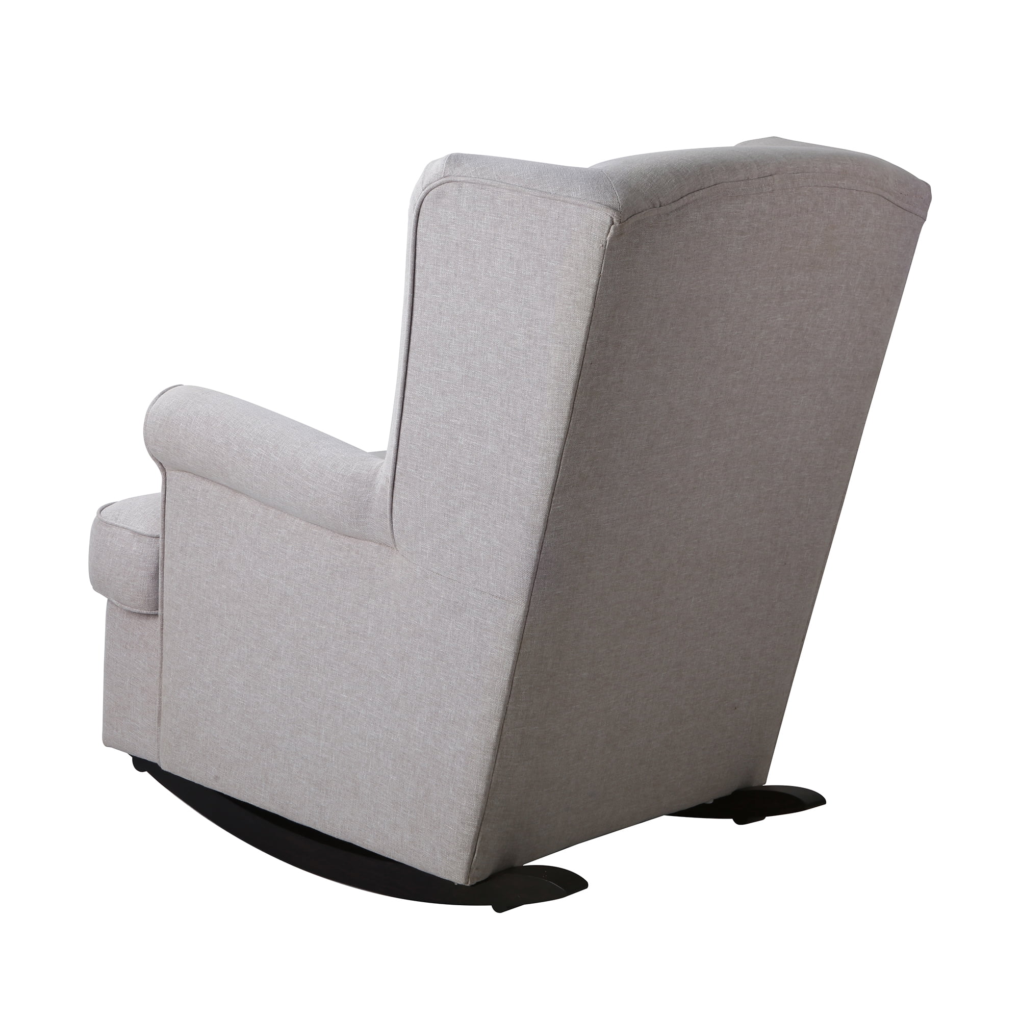 Second Story Home Quinn Upholstered Wingback Rocking Chair- Gray