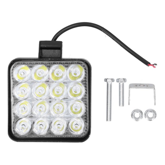 Lámpara de trabajo LED de 48 W, 2000 lm, 6000 K, cuadrada, luz blanca, IP68, impermeable, universal.