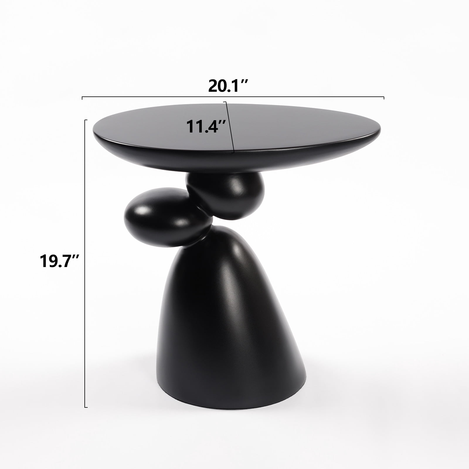 MAYEERTY End Table, Fiberglass Side Table, Modern Minimalist Corner Table, Coffee table with Decoration, Home Decor for Living Room, Bedroom, Guestroom
