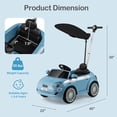 thumbnail image 3 of Licensed Fiat 500 Ride on Push Car by OLAKIDS, 3 in 1 Baby Stroller Sliding Walking Car with Retractable Footrest, Parent Control Handle, Horn, Foot-to-Floor Toys for Kids Toddlers 18 Month+, 3 of 9