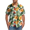thumbnail image 3 of BiZtdJrK Men Wrinkle Free Hawaiian Shirts Tropical Print Lapel Short Sleeve Button Down Shirt Big and Tall Fashion Beach Wedding Shirts Multicolor XXXL, 3 of 6