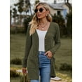 thumbnail image 3 of ORUYROP Cardigan Mode Automne 2023 pour Femmes Léger Ouvert Décontracté Long avec Poches, 3 of 7