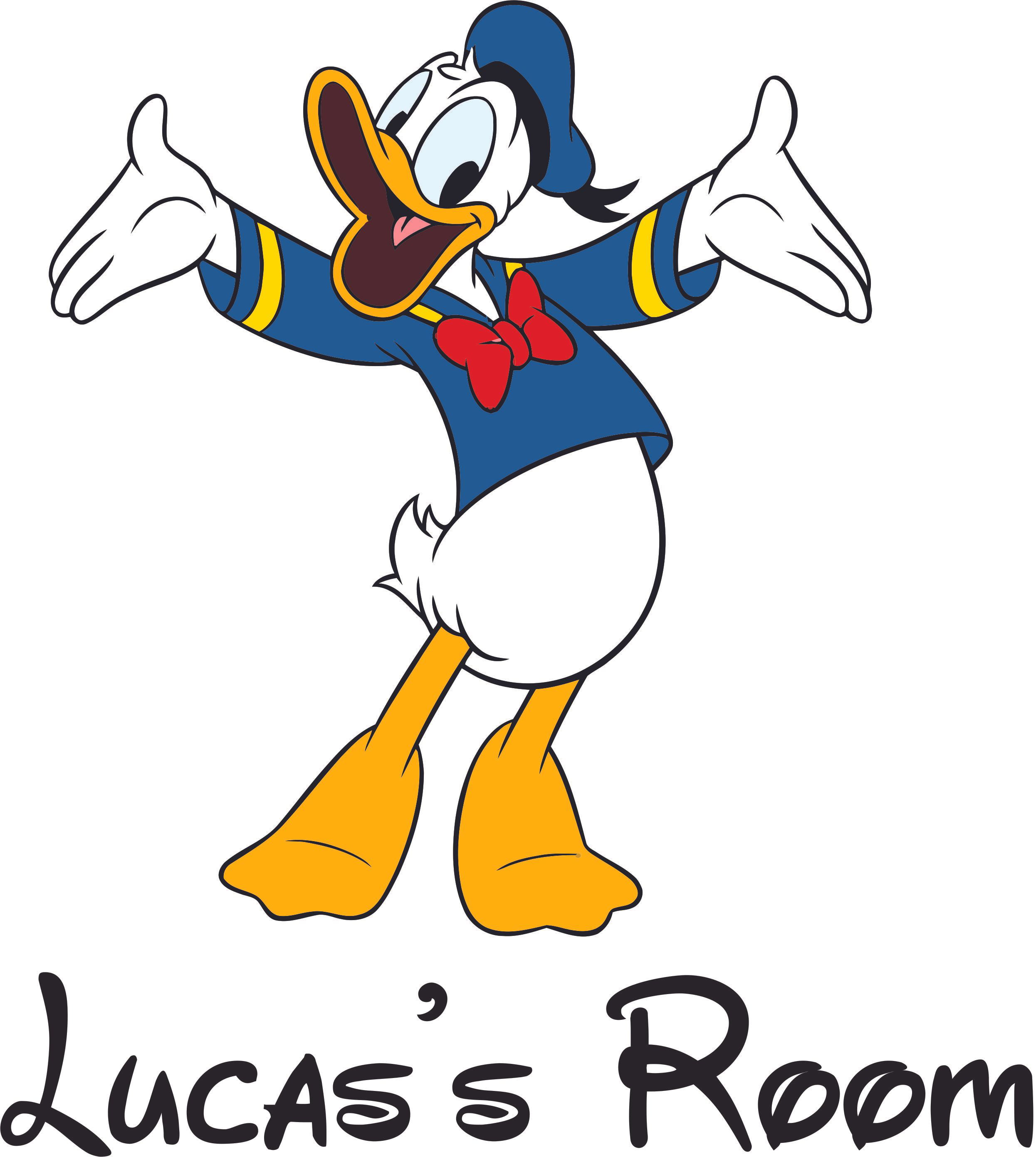 Donald Duck Mickey Friend Disney Cartoon Personalized Wall Decal Custom Vin...