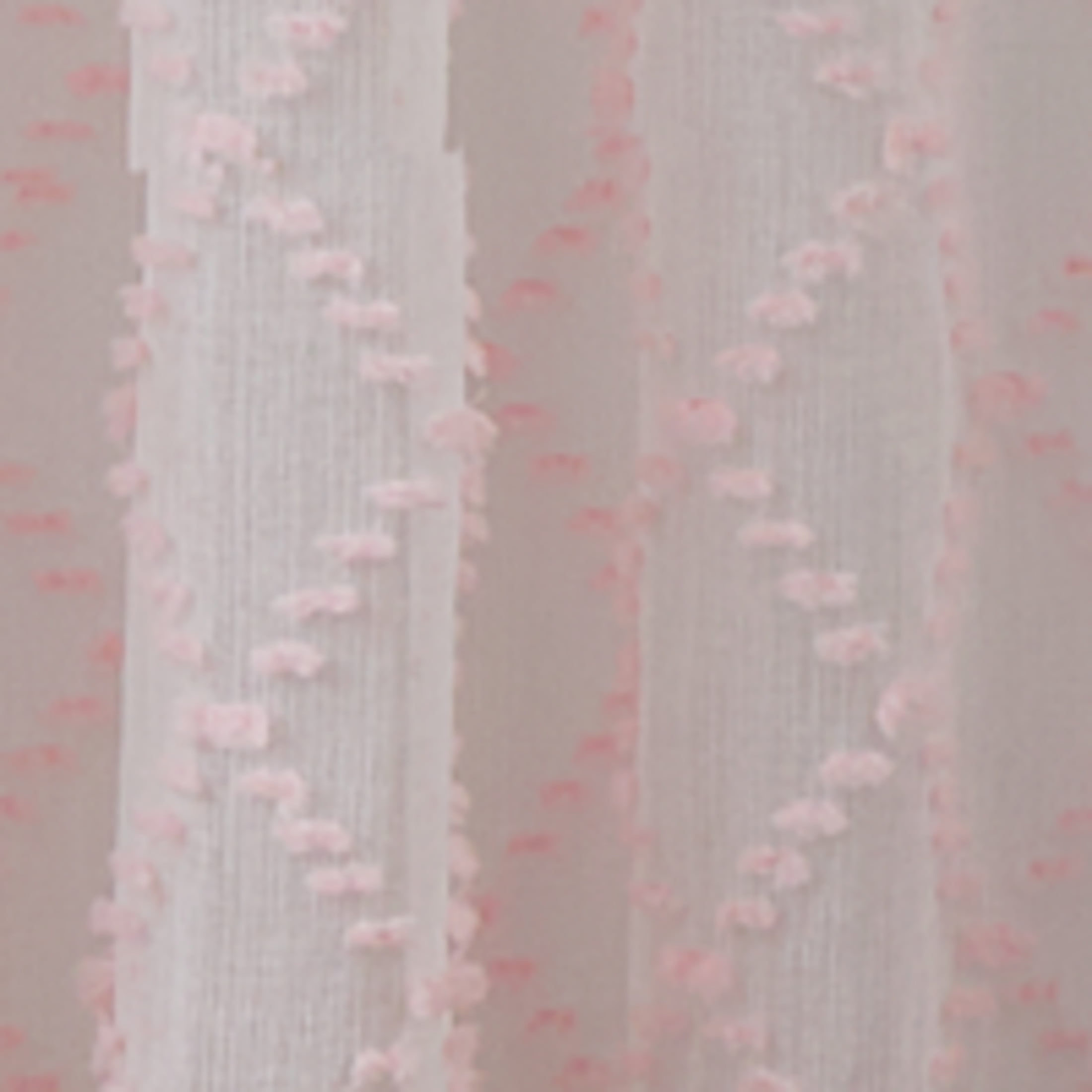 Your Zone Diamond Clip Sheer Single Curtain Panel, Pink Starlight, 38"W x 95"L