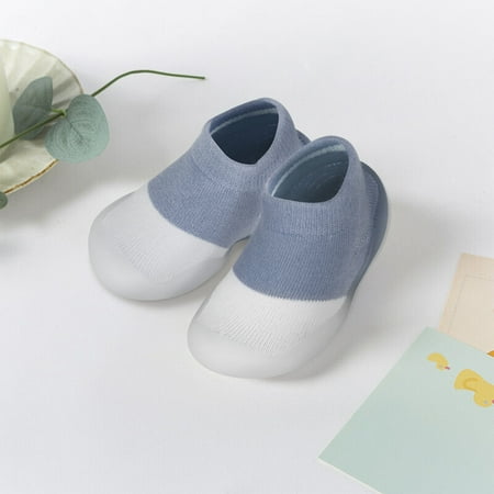 

Liwarace Baby Anti-Slip Soft Cotton Shoes Socks Beginner s Shoes Floor Socks Boys Girls Children 12-18 Months Blue