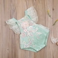 thumbnail image 4 of Douhoow Princess Newborn Baby Girls Summer Romper Ruffles Lace Embroidery Jumpsuit Cotton Sunsuit, 4 of 8