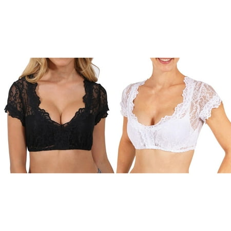2-Pack Women s For Oktoberfest Blouse Black Elegant Dirndl Blouse Blouse Lace Dirndl For Oktoberfest Blouse Lingerie Robe Long Lingerie plus Size Women s Lingerie Lingerie for Women