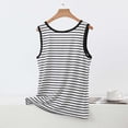 thumbnail image 4 of UPPADA Summer Sleeveless Tops for Womens Striped Tank Tops Trendy Crewneck Loose Fit Tees Casual Comfy Basic Blouses Black,XXL, 4 of 8