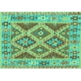 thumbnail image 1 of Ahgly Company Machine Washable Indoor Rectangle Abstract Turquoise Blue Contemporary Area Rugs, 5' x 7', 1 of 4