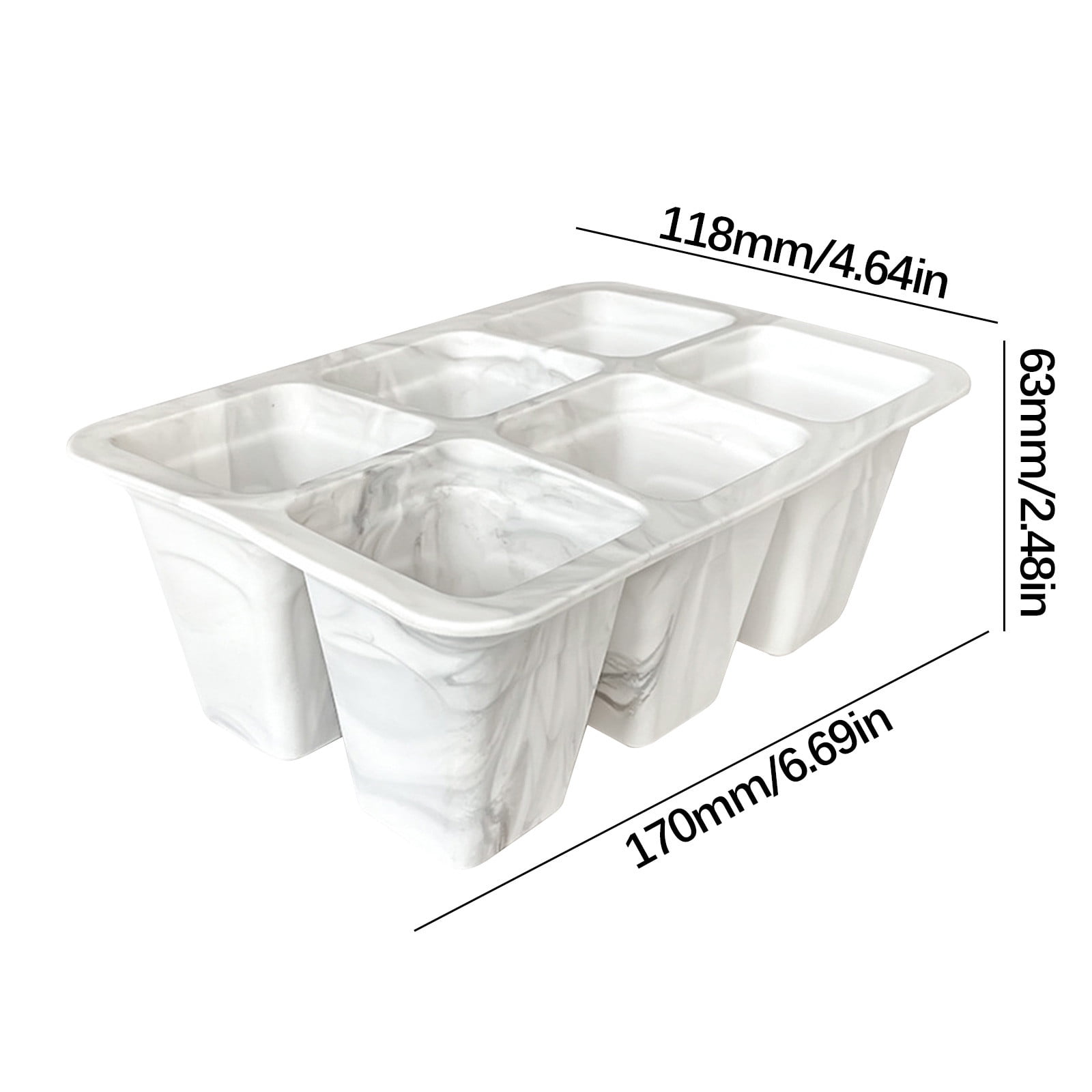 Coollooc Seedling Starter Trays, 6-Cell Silicone Planting Starter Tray, Seeds Growing Starting, Plant Germination Trays, Reusable Planting Starter Tray for Indoor Gardening(6-Cell,Gray)
