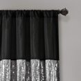 thumbnail image 2 of Panel de cortina para ventana, decoración exuberante, cielo nocturno, 42 x 213 cm, negro, 2 of 7