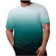 thumbnail image 2 of Tops para hombre, blusas y camisas de manga corta con cuello redondo para hombre, blusa informal grande con cuello redondo y manga corta degradada, blusa de poliéster para hombre, 2 of 5