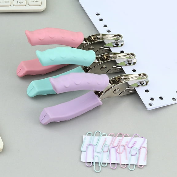 Paper Hole Punch, Metal Single Hole Punch with Soft Handle, 6mm Round Hole Punch, Small Hole Puncher for DIY Crafts Office Supplies