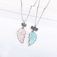 thumbnail image 1 of 2 Pcs Set Sequin Split Heart Best Friends Forever Friendship Necklace Pendant Gift, 1 of 5