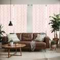 thumbnail image 2 of Ambesonne Cartoon Window Curtains, Vertical Stripes Bow Tie, Each 28" W x 84" L, Pale Pink Rose, 2 of 5
