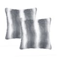 thumbnail image 6 of Home Soft Things Plush Striped Faux Fur Throw Pillow Covers, Modern Soft Pillow Cases for Sofa or Bed, Pillow Inserts Not Included, Set of 2, 20" x 20", Beckie Stripe-Quarry, 6 of 8