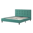 thumbnail image 2 of Queen Blue Modern Upholstered Square Stitched Platform Bed, 2 of 5