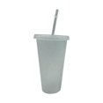 thumbnail image 3 of Botella de agua de 710/500 ml con tapa de pajita, de plástico, reutilizable, personalizada, para beber café, con pajitas, 3 of 5