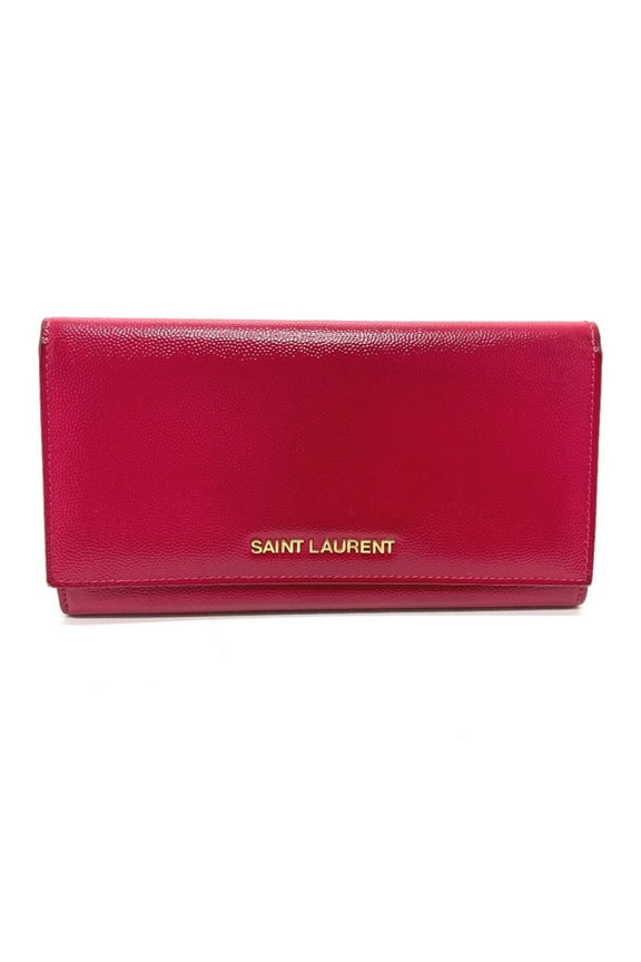 Pre-Owned Saint Laurent Paris 340839 logo Bifold fashion accessory Long Wallet Fusha... (Good)