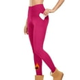 thumbnail image 3 of Womens Thermal Warm Leggings Stretchy Casual Slim Fitting Tights Pants with Pockets Workout Yoga Pants High Waisted Pants for Women XL, 3 of 8