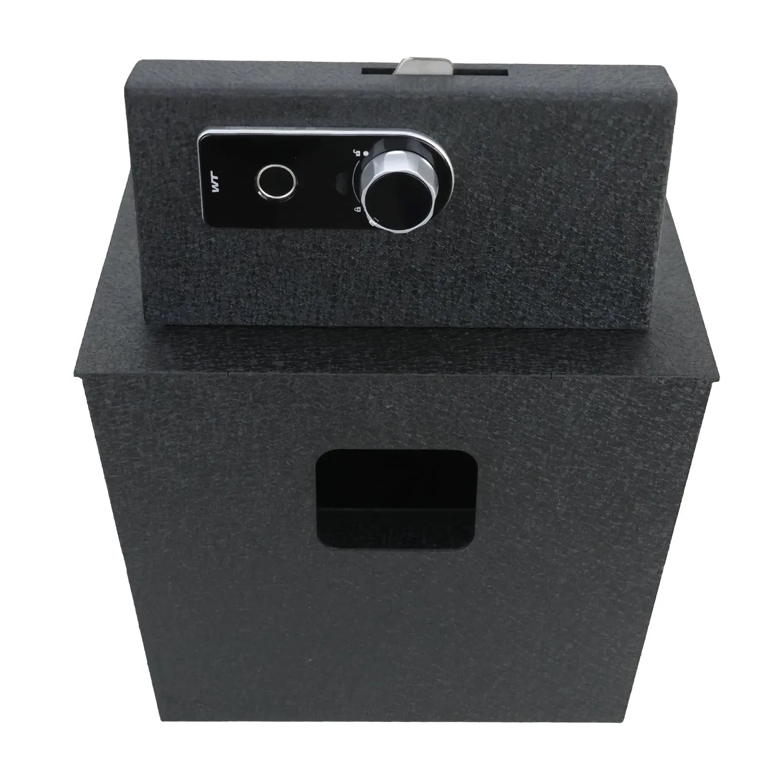 Center Console Gun Safe Vault - WASAI Console Lock Box Compatible with Lincoln Navigator 2018-2023, for Rear Seat Console, Fingerprint Lock with Key.