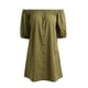 thumbnail image 3 of Mini vestido de mujer, vestido de fiesta suelto de manga corta Eccomum Verde militar S, 3 of 7