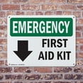 thumbnail image 4 of (2 Pack) First Aid Kit OSHA Emergency Sign 10 Inch X 7 Inch Indoor / Outdoor Rust-Free Aluminum Metal Signs for Workplace, Workshop, and Construction Site, Made in the USA, 4 of 8