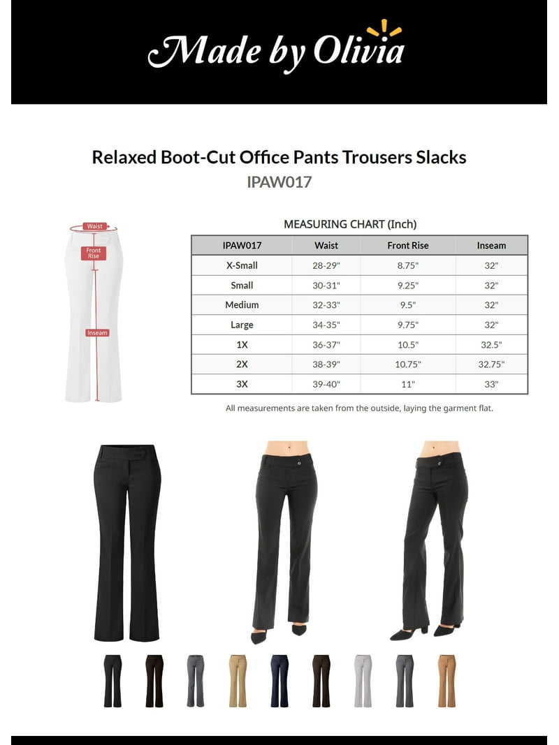 Made by Olivia Women's High Waist Boot-Cut Stretch Office Pants