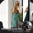thumbnail image 3 of Giantex LED Jewelry Cabinet Wall Door Mounted, Lockable Jewelry Armoire w/Full Length Mirror, Cosmetics Tray, Brush Holders, Build-in Makeup Mirror for Women Girls (Black), 3 of 10