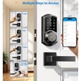 thumbnail image 3 of Veise Smart Keyless Entry Door Lock with Handle, App Control, Electronic Touchscreen Keypad, Auto Lock, Matte Black, 3 of 9