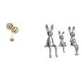 thumbnail image 1 of Escultura Nórdica Abstracta De Metal Con Forma De Hoja Y Conejo Para Familia, Adorno Creativo Para Centro De Mesa, Decoración De Escritorio Para Fiestas En El Hogar, 1 of 8