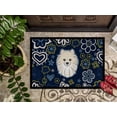 thumbnail image 3 of Carolines Treasures BB5058MAT 18 x 27 in. Blue Flowers Pomeranian Indoor or Outdoor Mat, 3 of 4