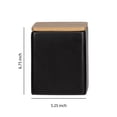 thumbnail image 5 of Benjara BM219172 Dual Tone Square Ceramic Canister with Wooden Lid, Black & Brown - Set of 2, 5 of 6