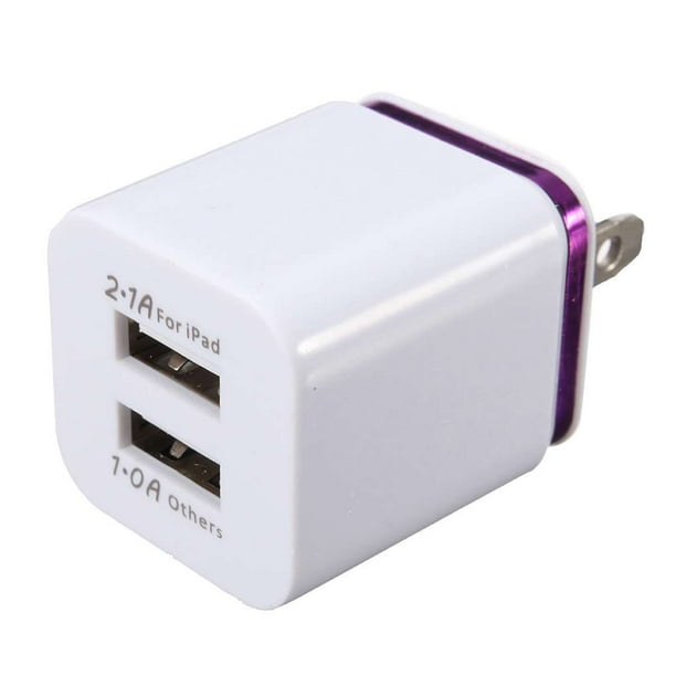 Methold Cargador de teléfono USB universal Puertos USB duales Adaptador de corriente de teléfono de viaje portátil 5V 2.1A Enchufe de EE. Cargadores de dispositivos electrónicos específicos