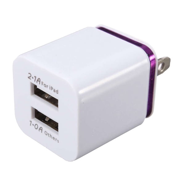 Methold Cargador de teléfono USB universal Puertos USB duales Adaptador de corriente de teléfono de viaje portátil 5V 2.1A Enchufe de EE. Cargadores de dispositivos electrónicos específicos