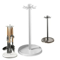 Yhmxh Kitchen Utensil Hanger Stainless Steel Utensil Holder Rotatable Cooking Utensils Holder with 8 Rotating Hooks, Hanging Spoon Spatula Holder Storage Rack, Hanging Organizer for Spoon, Spatula