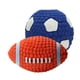 thumbnail image 2 of 2 pelotas deportivas con sonido chirriante, juguetes para masticar y morder, suministros para mascotas para perros y cachorros (1 pelota de rugby, 1 pelota de fútbol, talla L), 2 of 5