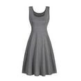 thumbnail image 2 of POINTERTECK Robe en Coton Col en U Jupe Gilet Tridimensionnelle pour Femmes, 2 of 3