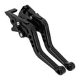 thumbnail image 1 of Palancas de freno y embrague cortas únicas para Kawasaki NINJA 400R 2011, palanca de freno ajustable en 6 posiciones, aleación de aluminio, negra, 1 par, 1 of 7