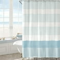 thumbnail image 6 of Hiroekza Faux Linen Shower Curtain Waterproof Household Tassel Splicing Bathroom Curtains, 6 of 6