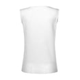thumbnail image 4 of Women's Fashion Solid Color V-Neck Sleeveless Button Front Knitted Tank Top for Casual and Layered Outfits,White,2XL, 4 of 7