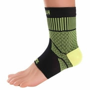 Zensah Ankle Support - Compression Ankle Brace - Great for Running, Soccer, Volleyball, Sports - Ankle Sleeve Helps Sprains, Tendonitis, Pain, Neon Yellow, Medium