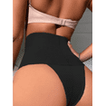thumbnail image 3 of Women's Seamless Tummy Control Shapewear Thong, Black, Large, 3 of 4